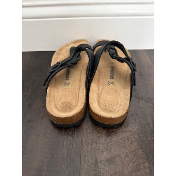Cushionaire, Libby Slide Sandals, Women's Size 8.5 M, Black, Leather Insole - Picture 4 of 8